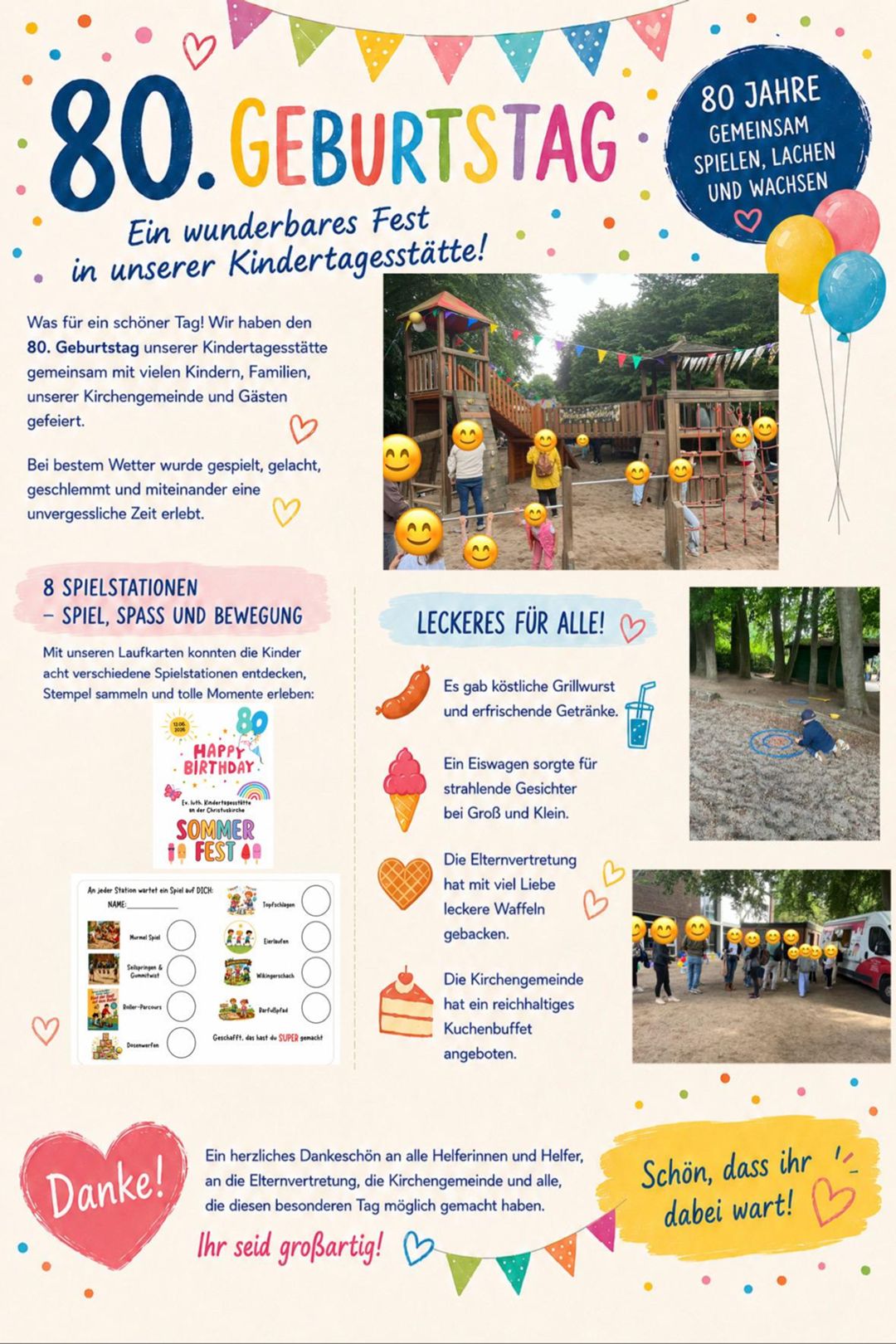 Flyer des Sommerfets der KiTa an der Christuskirche Sommerfest KiTa Christuskirche